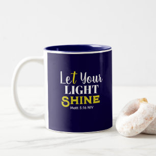 Lass dein Licht leuchten Gratuliere Absolvent Blau Zweifarbige Tasse
