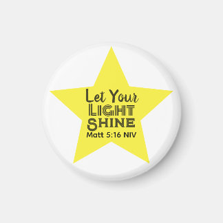 Lass dein Licht scheinen Bibelvers gelber Stern Magnet