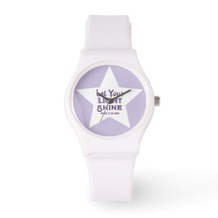 Lass dein Licht scheinen Bibelvers Weiße Sterne Li Armbanduhr