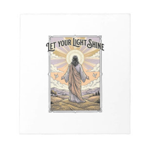 Lass dein Licht scheinen Vintage-Glaube Notizblock