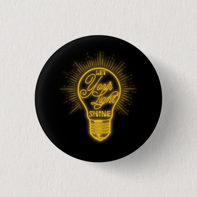 Lass dein Lichtschacht-Glühbirne-Grafikbrille Button (Vorderseite)