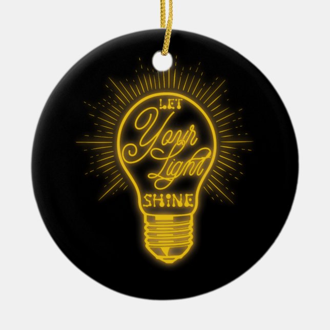Lass dein Lichtschacht-Glühbirne-Grafikbrille Keramik Ornament (Vorne)