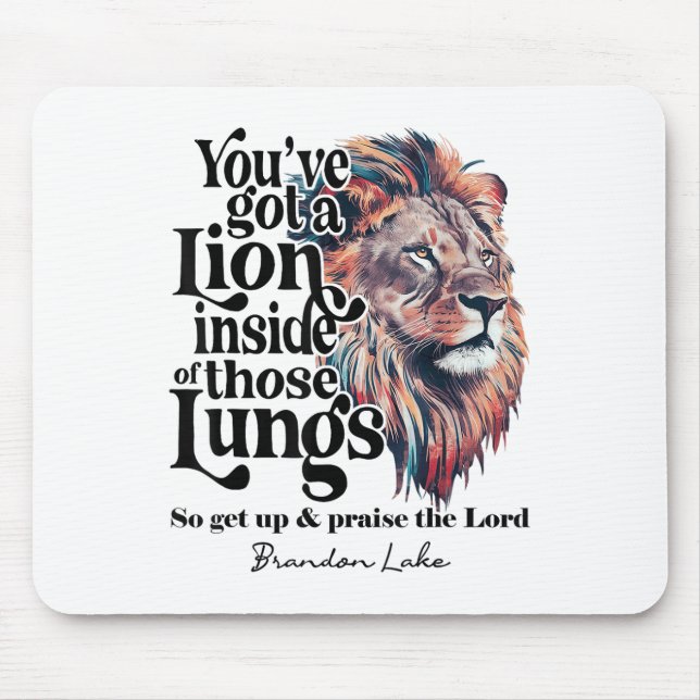 Lass dein Löwe Brandon See Merch Lob Jesus Mousepad (Vorne)