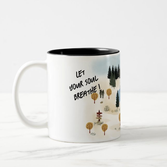Lass dein Soul atmen Zweifarbige Tasse (Links)
