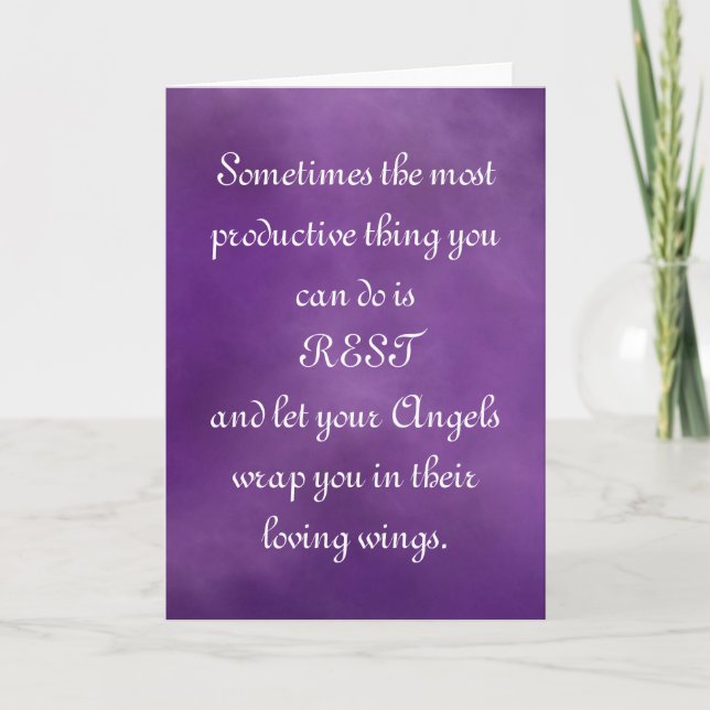 Lass deine Engel wrap dich.. Comfort Quote Card Karte (Vorderseite)