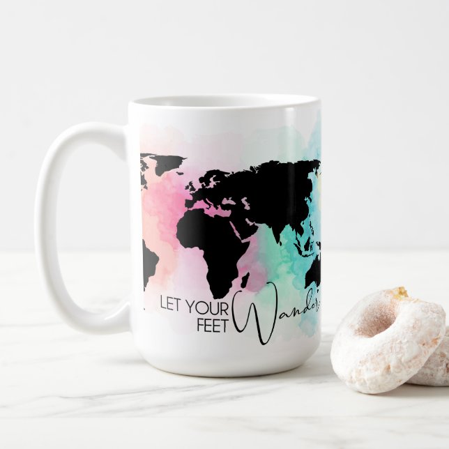 Lass deine Füße wandern Kaffeetasse (Mit Donut)