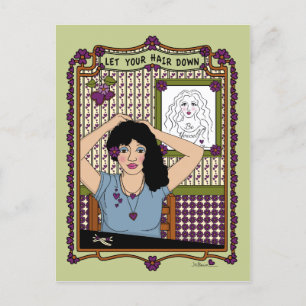 Lass deine Hair Down_A_ Postkarte