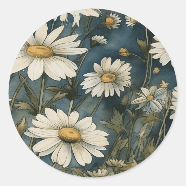 Lass deine Kreativitätsblüte mit einem daisy-Desig Runder Aufkleber (Vorderseite)
