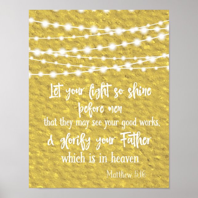 Lass Deine Light Shine KJV Bible Verse Poster (Vorne)