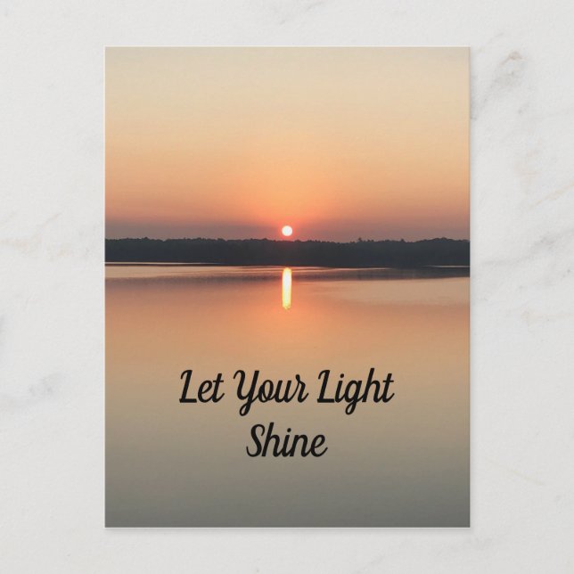 Lass Deine Light Shine Sunset Lake Postcard Postkarte (Vorderseite)