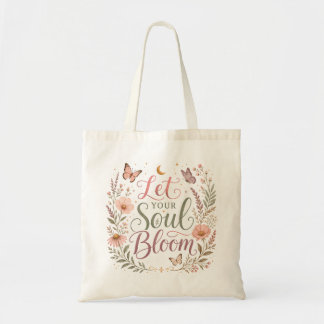 Lass deine Seele mit Boho-Florals und Wildblumen e Tragetasche