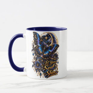 Lass deine Seele strahlen Himmels-Schmetterling Zw Tasse