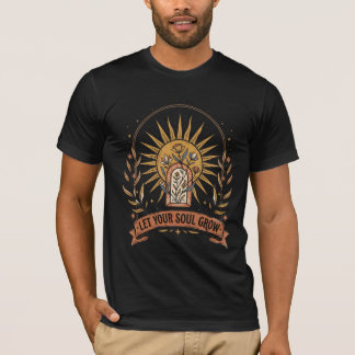 Lass deine Seele wachsen Boho-Sonnen-Blumen-T-Shir T-Shirt