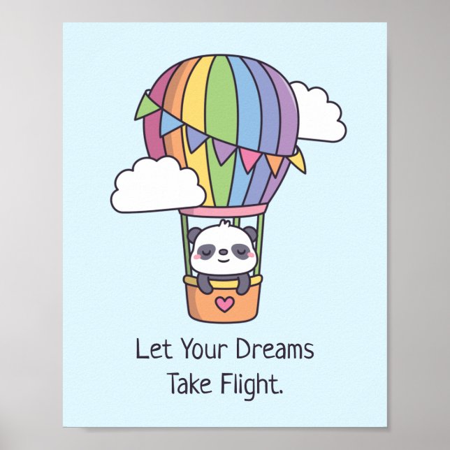 Lass deine Träume fliegen, Regenbogenluftballon Poster (Vorne)