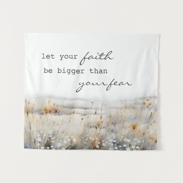 Lass deinen Glauben größer als Angst Christlicher  Wandteppich (Vorderseite (Horizontal))