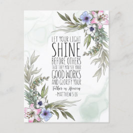 Lass deinen Lichtschimmer vor anderen, Matthew 5:1 Postkarte