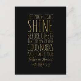 Lass deinen Lichtschimmer vor anderen, Matthew 5:1 Postkarte