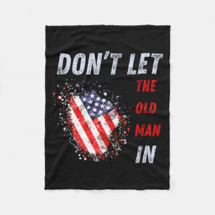 Lass den alten Mann nicht herein Vintage Amerikani Fleecedecke