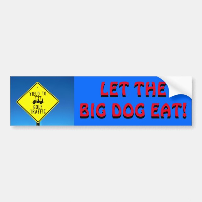 Lass den Big Dog Eat - Red Golf Cart Aufkleber Autoaufkleber (Vorne)