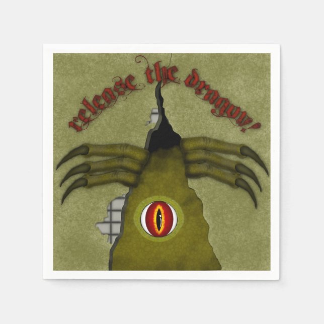 Lass den Drachen frei! Digitale Kunst Serviette (Vorderseite)