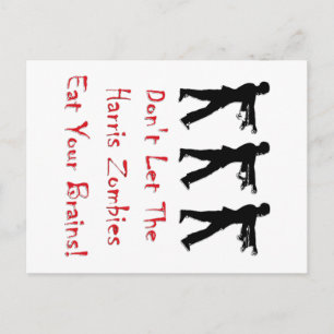 Lass den Harris Zombies nicht, dein Gehirn zu esse Postkarte