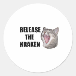 Lass den Kraken frei! Runder Aufkleber