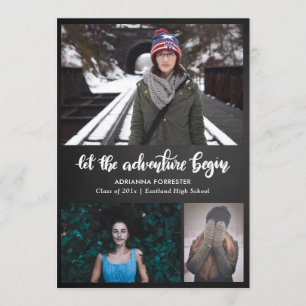 Lass der Abenteuer-Begin-Tafel Absolvent Einladung