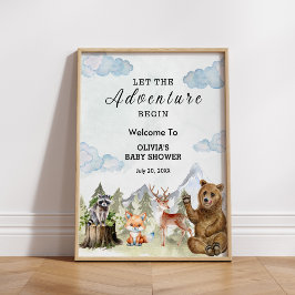 Lass der Adventure Begin Boy Baby Dusche Willkomme Poster