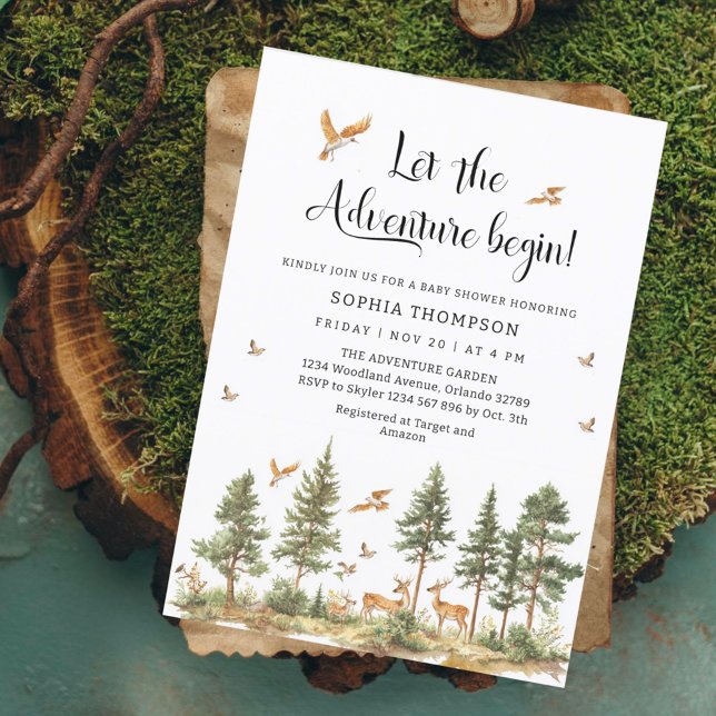 Lass der Adventure Begin Boy Baby Sower Einladung (Von Creator hochgeladen)