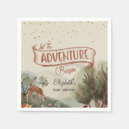 Lass der Adventure Begin farbigen Bleistift-Baby-D Serviette