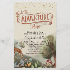Lass der Adventure Begin Forest Baby-Dusche Flyer