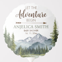 Lass der Adventure Begin Forest Rustic Baby Shower