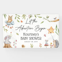 Lass der Adventure Begin' Woodland Baby Dusche
