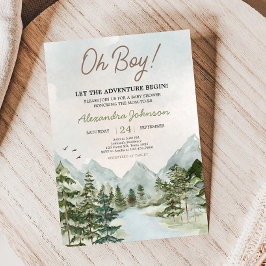Lass der Adventure Begin Woodland Baby Shower Einladung