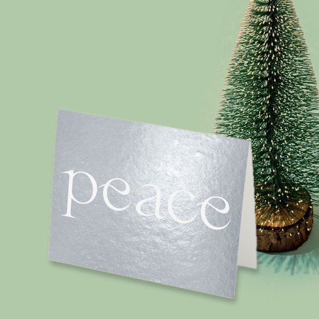 lass der Friedensfolie Folienkarte (let peace shine foil simple elegant typography holiday card)