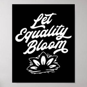 Lass der Gleichheit Bloom Retro Lotus Blume Pride Poster