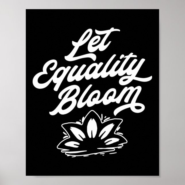 Lass der Gleichheit Bloom Retro Lotus Blume Pride  Poster (Vorne)