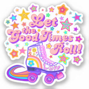 Lass der Good Times Roll Vintag Roller Skate Decal Aufkleber