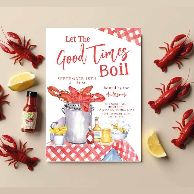 Lass der guten Zeit Crawfish Boil Meeresfrüchte ko Einladung (Von Creator hochgeladen)