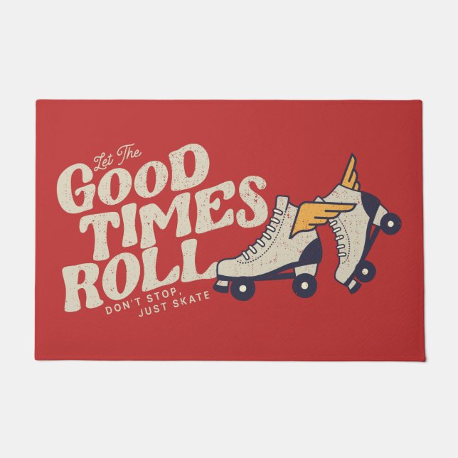 LASS DER GUTEN ZEITEN ROLL 80er RETRO ROLLER SKATE Fußmatte (Vorderseite)