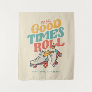 LASS DER GUTEN ZEITEN ROLL 80er RETRO ROLLER SKATE Wandteppich