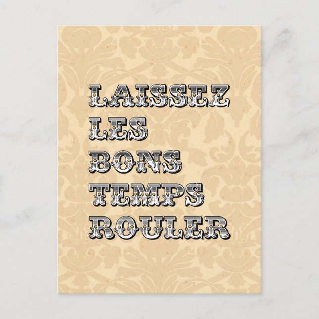 Lass der guten Zeiten Roll Mardi Gras Postkarte (Vorderseite)