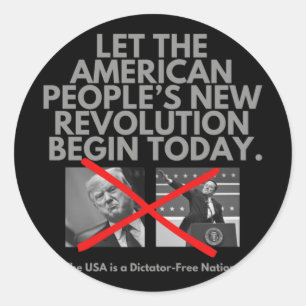 Lass der neuen Revolution des amerikanischen Volke Runder Aufkleber