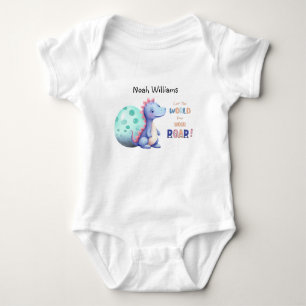 Lass der Welt höre deine ROAR! Niedliches Aquarell Baby Strampler