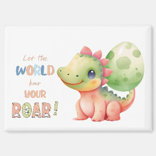 Lass der Welt höre deine ROAR! Niedliches Aquarell Magnet