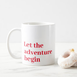 Lass des Abenteuers Red Script Monogram Kaffeetasse
