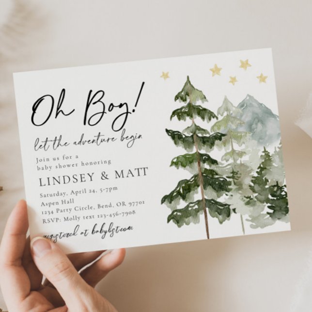 Lass des Adventure Begin Baby Shower Einladungen (Von Creator hochgeladen)