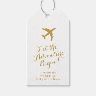 Lass des Adventure Begin Gold Travel Fevor Geschenkanhänger