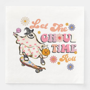 Lass des Ghoul Time Roll Retro Halloween Serviette