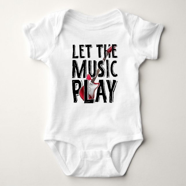 Lass des Musikspiels Electric Guitar Baby Strampler (Vorderseite)
